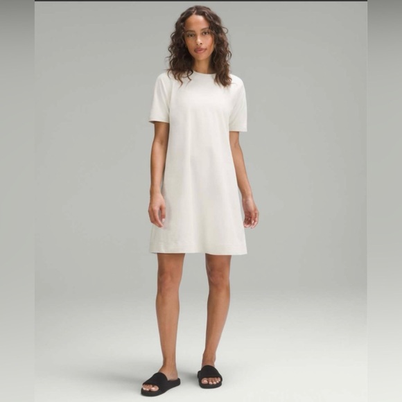 lululemon athletica Dresses & Skirts - NWT Lululemon Heavyweight Cotton T-Shirt Dress in Bone